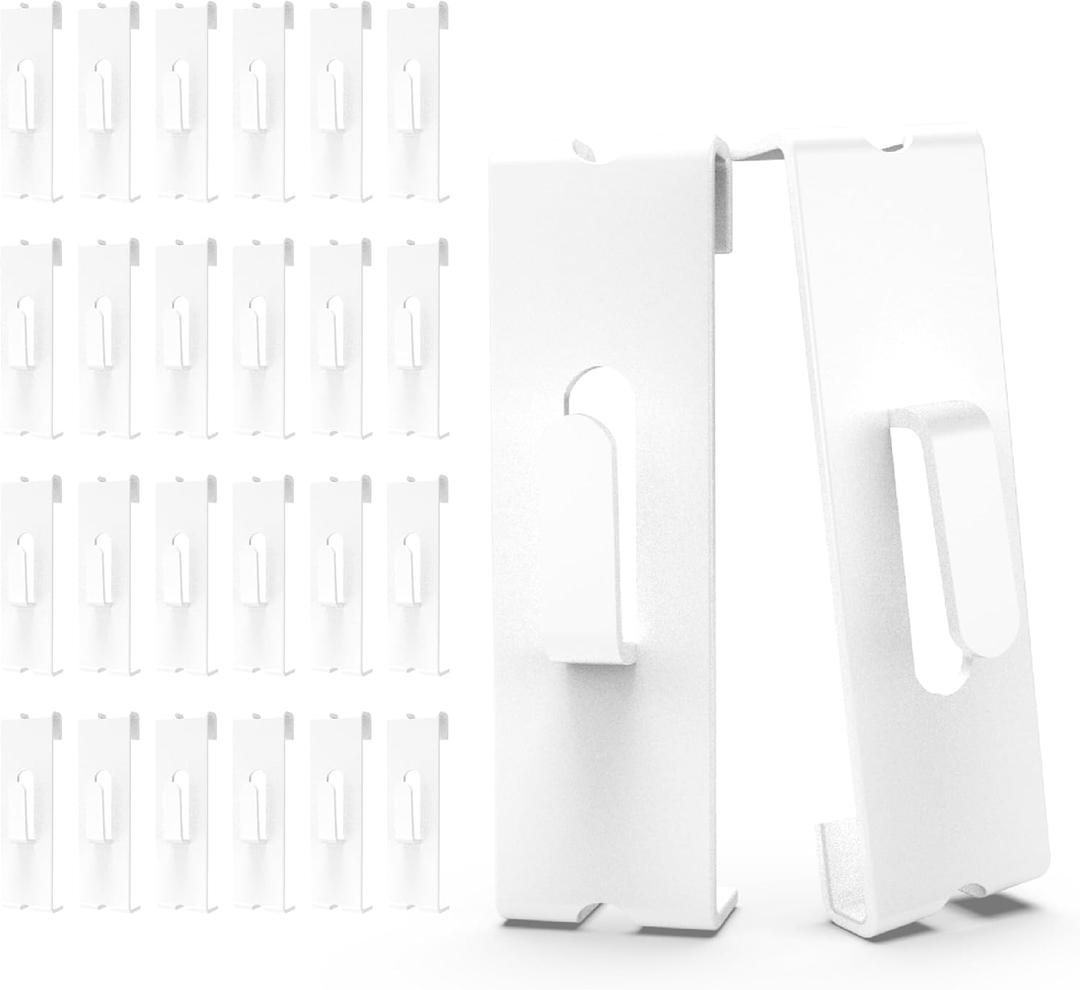 Gridwall Utility Notch Hooks, White, 24PC, Picture Hanger, Accessories
