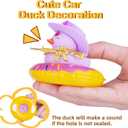 2 x Colorful Car Rubber Ducks Expressive Duck Dashboard Decorations Accessories with Mini Hat Swim Ring Necklace Sunglasses and Cool Prop for Car Dashboard Decorations Home Decor(F8)