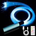 OUTREE Fiber Optic Light with RGB Remote Control, USB Rechargeable, Fiber Optic Lamp with 7 Colors 23 Lighting Effects, Sensory Room Must Haves for Bedroom, Home Decor, Party & Nightlight