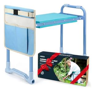 Jardineer Folding Garden Kneeler and Seat, 10 Inch Wider Kneeling Bench Stool, Portable Gardening Workseats with Tool Bag and Padded Cushion