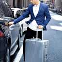 HotWay 28 Inch Checked in Luggage with Aluminum Frame,PC Hard Shell Suitcase with Spinner Wheels and TSA Lock, Large Suitcase for Business Travel