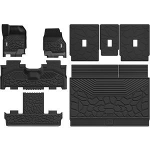 3W Floor Mats & Cargo Liner & Seat Back Mats for 2025 2026 Ford Expedition Max 7 Seats with 2nd Row Bucket Seats, All Weather TPE Full Set Floor Mats for Ford Expedition (Only Max)
