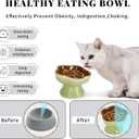 S&Q's CERAMICS Raised Slow Feeder Cat Bowl, Ceramic Elevated Cute Pet Food Bowl Small Dogs Slow Feeder, Flower Shaped Cute Cat Dish for Dry and Wet Food (Brown, 5.8")