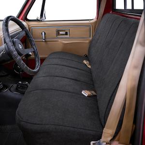 ESMING Custom Bench Seat Covers Compatible with 1973-1999 Chevy C/K Series Trucks Without Headrests, Full Size Classic Pickup with Sandwich Air Mesh & Soft Foam Lining - Black