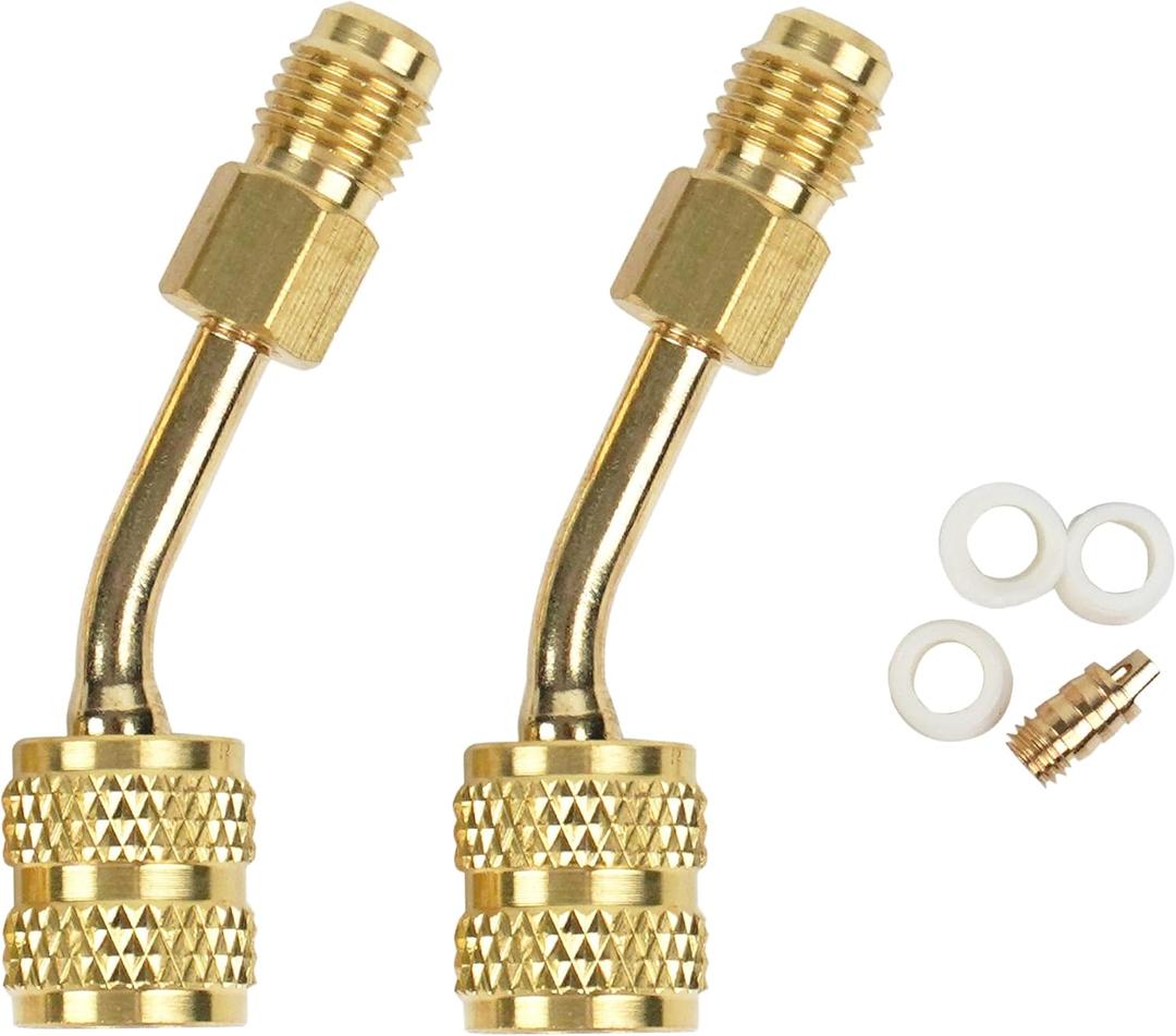 BACOENG R410a Adapter, 5/16" Female SAE to 1/4" Male SAE Adapter for Mini Split System (2 Packs)