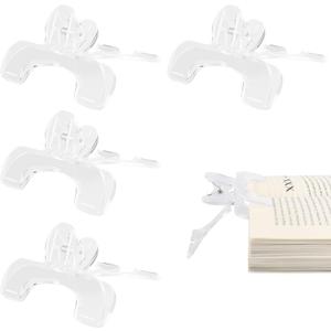 3 x Transparent Book Clips with Mini Stand, Detachable Book Weight Page Holder to Hold Book Open, Used to Hold Journal Open for Reading(4 Pcs)
