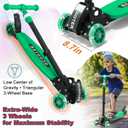Kick Scooter for Kids Ages 6-12, Stable 3 Wheel Kids Scooter with LED Light-Up Wheels, 3 Adjustable Heights, Lean-to-Steer, Foldable, 6" Extra Wide Deck for Boys and Girls Gifts