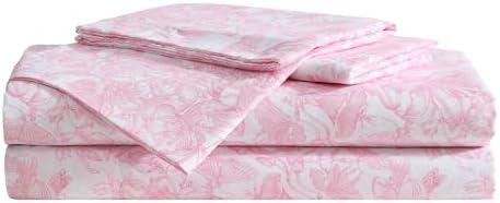 Betsey Johnson - King Bed Sheets, Fade & Wrinkle Resistant Bedding Set with Matching Sham(s), Soft & Lightweight (Fairytale Floral Pink, King)