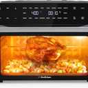 Beelicious 32QT Extra Large Air Fryer, 19-In-1 Air Fryer Toaster Oven Combo with Rotisserie and Dehydrator, Digital Convection Oven Countertop Airfryer Fit 13" Pizza, 6 Accessories, 1800w, Black, 16.9"D x 18"W x 14.4"H