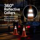 BATTIFE 6 Pack 28 Inch Collapsible Traffic Cones, Orange Safety Cones | Collapsible 28-in orange cones with reflective collar; portable for parking lots, driving practice, events, and storage.