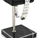 CHADWICK Watch Stand Marble Base, Handcrafted Watch Display Stand, Watch Holder for Men with PU Leather Tray, Watch Rack for Watch, Bracelet, Men's Gift on Father's Day, Christmas