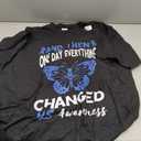 ALS Awareness One Day Everything Changed Blue Ribbon T-Shirt (Black, XXL)
