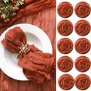 Mixweer 100 Pieces Gauze Cheesecloth Napkins 19.7 x 19.7 Inch with Wrinkled Decorative for Home Wedding Baby Shower Rustic Table Decoration(Terracotta)