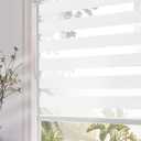 Persilux Custom Size Zebra Roller Blinds Dual Layer Roller Sheer Shades (27" W X 72" H, White) Privacy Light Filtering for Day and Night Roller Shades for Home and Office
