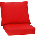 Red Outside chair and pillow cushions - Cushion size 23×23 inch , Pillow size 22x19inch