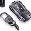 for Honda Key Fob Cover with Keychain - 2025 2024 2023 2022 2021 2016-2020 Civic Accord CR-V Pilot HR-V Ridgeline Odyssey Passport Key Fob Case Protector (Classic BlackFor Honda-B)