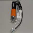 Lnchett Grease Gun with Quick Release Coupler, 9000 PSI Professional Heavy Duty 14 oz Pistol Grip Grease Gun with 18 Inch Spring Flex Hose, 1 Extension Rigid Pipe and1 Sharp Nozzle Included