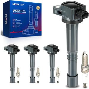 OEM Performance Set of 4 Ignition Coils & Double Iridium Spark Plugs - Compatible with 2008-2012 Honda Accord, 2012-2015 Civic, 2010-2014 CR-V, 2013-2015 Acura ILX