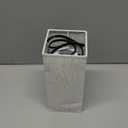 Small Table Lamp for Bedroom - Bedside Lamps for Nightstand, Minimalist Night Stand Light Lamp with Square Fabric Shade, Desk Reading Lamp for Kids Room Living Room Office Dorm (12.8in, Cream & Black)