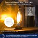 FLSNT CA11/E12 LED Chandelier Light Bulbs 40W Equivalent, Dimmable Candelabra Bulbs, 2200K Warm White, Amber Glass, 330 Lumens, 12-Pack, UL & CA65 Listed