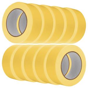 Frienda 10 Pack 600 Total Yards Automotive Refinish Masking Tape 36mm x 55m, Yellow Cars Vehicles Auto Body Paint Tape, Automotive Painters Tapes Bulk Set,1.4 in x 180 Ft