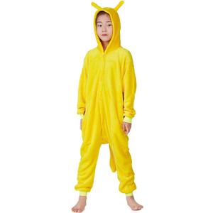 Kids Animal Onesie Pajamas Cosplay Costumes Sleepwear Holloween Costumes for Girls (10-12 Years, Yellow)