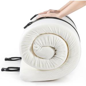 Jamdok 3Inch Cot Mattress Topper,Narrow Twin Foam Mattress for Camping Cot,Sofa Bed,Pull Out Chair Cushion,Portable,Roll Up Surpportive Sleep Pad(75 x 30), 75x30x3 IN-Medium Firm
