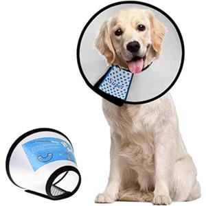 Supet Dog Cone Collar Adjustable After Surgery, Comfortable Pet Recovery Collar & Cone for Large Medium Small Dogs, Elizabethan Dog Neck Collar Plastic Practical (S(Neck: 11.5~12.6"), White)