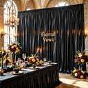 Black Satin Backdrop Curtains 2 Panels - Glitter Photo Drapes for Baby Shower, 10x10FT Shimmer Back Drop Cloth, Wrinkle Free for Birthday Party Prom Wedding Photoshoot Background