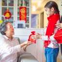 Winlyn 32 Pcs Chinese Lucky Bags Red Fu Good Luck Bags Decoration for Asian Vietnamese Tet Wealth Health Success Chinese Lunar New Year 2026 Year of the Horse Decor