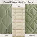 Comfort Spaces Twin Quilt Set Modern Reversible Diamond Coverlet Twin Bedding Set Cozy Quilted Winter Layer, All Season Lightweight Soft Twin Size Quilt, Kienna, Twin/Twin XL Olive Green 2 Piece