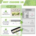 FOXGARDEN Grow Lights for Indoor Plants Full Spectrum, Plant Lights for Indoor Growing with Timer 4/8/12 H, Five-Head 260 LED Clip Grow Lamp with Gooseneck, 4 Brightness Levels for Plant Growing