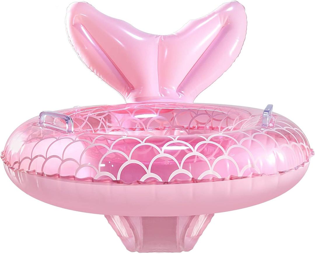 KISSHAKE Baby Pool Float, Mermaid Baby Swimming Float, Toddler Swim Trainer, Inflatable Pool Floats for Toddlers, Water Toys, Infant Swim Floats, Toddler Floaties, Kids Beach Toys Summer Essentials