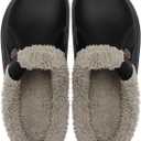 Fleece Lined Clogs Fur Fuzzy Fluffy Waterproof Slippers Women Men Winter Garden Shoes Warm House Slippers Indoor Outdoor Mules, Size: 8.5-9 Women/7-7.5 Men