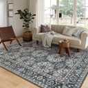 Lahome Area Rugs 9x12 Living Room,Soft Washable Black Rugs for Bedroom Aesthetic,Dining Room Rugs for Under Table,Vintage Mandala Non-Slip Carpet for Classroom Home Office(9'x12',Black)