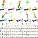 Tigeen 100 Pcs Rave Trinkets Festival Sprout Hair Clips Duck Bean Sprout Clips Spring Plant Flower Hairpins Funny Mixed Style Hair Accessories Valentines Easter Party Gift