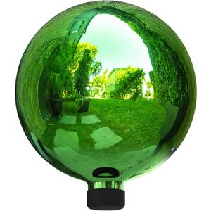 Alpine Corporation 10" Diamater Indoor Outdoor Glass Gazing Globe Festive Yard Decor, Green