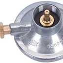 GasSaf Propane Gas Grill Control Valve Table Top Regulator with a 1"-20 Female Throwaway Cylinder Thread Inlet and an Orifice Outlet.