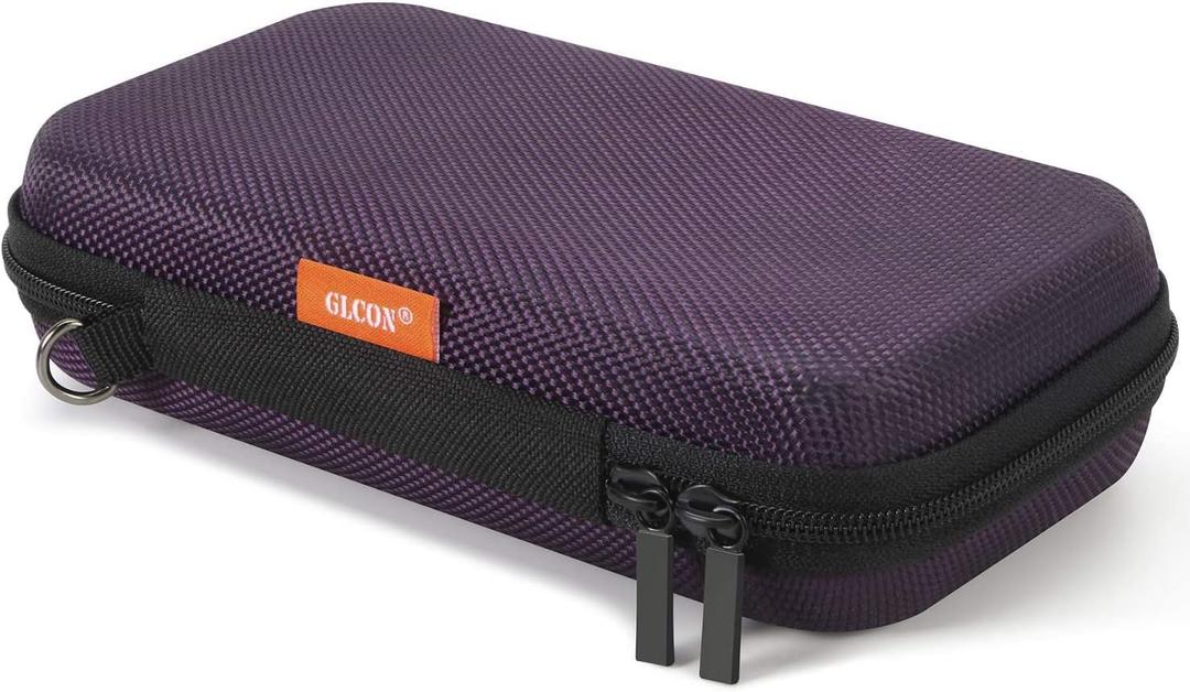 Hard EVA Carrying Case - GLCON Protective Electronic EVA Storage Case for Power Bank, Charger, Earbuds, Cell Phone, Battery - Portable Small Travel Bag with Mesh Inner Pocket + Zipper Enclosure (Purple)