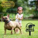 No Dog Poop Signs for Yard, 2 Pack Metal "No Pooping No Peeing" Signs with Stakes Weatherproof, Durable & Easy to Install Lawn Sign for Garden, Grass, Black