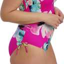 Womens Carabelita Underwire V-Neck Swimsuit with Adjustable Leg (36HH, Peony)