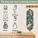 Tropical Palm Leaves Grocery Bag Holder, Large Capacity 20.5"x8.7" Reusable Storage Dispenser, Boho Style Kitchen Bathroom Organizer with Botanical Leaf Pattern