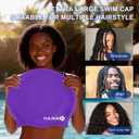 Extra Large Swim Cap for Braids and Dreadlocks Women Men, Waterproof Silicone Pool Swimming Cap for Adult with Long Thick Curly Weaves Afro Hair Extensions Keep Hair Dry
