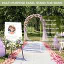 Black Easel Stand for Signs, 4-Tier Height Metal Standing Easel with Adjustable Chain, Heavy Duty Art Easel for Painting, Wedding Sign, Party, Posters & Commercial Display