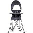 Baby Delight Go with Me Uplift Deluxe Portable High Chair | Sun Canopy | Indoor and Outdoor | Grey