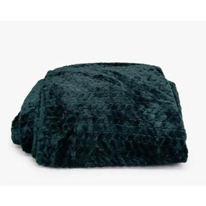Textured Plush Throw Blanket, 60"x80" Oversized Cozy Fleece Blanket, Soft Dark Green Decorative Blanket for Bed, Sofa, and Couch