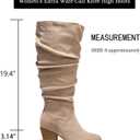 Luoika Women's Extra Wide Calf Knee High Boots, Wide Width Winter Tall Boots. (Beige)