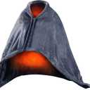 Heated Shawl, USB Heated Blanket with Zipper, 3 Levels Temperature Setting Wearable for Home, Office and Camping (Upgrade Fannel)