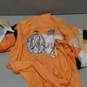 Fall Pumpkin T Shirts for Women Thanksgiving Halloween Pumpkin Graphic Tees Spriped Splicing Long Sleeve Shirt Tops, Size XXL