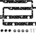 3 x Moon and Star License Plate Frames 2 Pack Aluminum License Plate Holder 2 Hole with Screws (19)